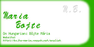 maria bojte business card